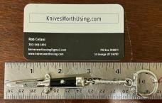 Miniature Switchblade Knife, Marked "STAINLESS STEEL" & "HONG KONG", Black Wrap, W/ Keychain, Unused Miniature Switchblade Knife, Marked "STAINLESS STEEL" & "HONG KONG", Black Wrap, W/ Keychain, Unused