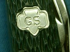 VINTAGE GIRL SCOUT SCOUTS KUTMASTER UTICA NY USA GS SHIELD CAMP FOLDING POCKET KNIFE KNIVES OLD