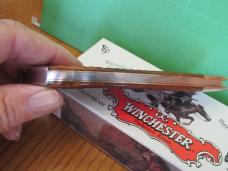 Winchester Buffalo Head Series Burnt Orange Bone Clasp Pattern # W18 19108 BH