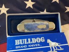 1998 Bulldog Brand HAND MADE / Hammer Forged Elephant Toe w/ Bluetick Coonhound Dog Blade Etch - NOS 1998 Bulldog Brand HAND MADE / Hammer Forged Elephant Toe w/ Bluetick Coonhound Dog Blade Etch - NOS