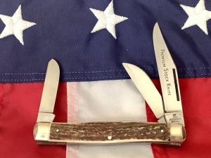 Vintage J A Henckels 3 Blade Stockman "Premium Stock" Knife - Great Stag Handles MDL 190 -NOS & M/NM