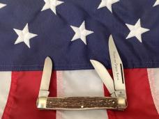 Vintage J A Henckels 3 Blade Stockman "Premium Stock" Knife - Great Stag Handles MDL 190 -NOS & M/NM Vintage J A Henckels 3 Blade Stockman "Premium Stock" Knife - Great Stag Handles MDL 190 -NOS & M/NM