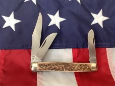 Vintage J A Henckels 3 Blade Stockman "Premium Stock" Knife - Great Stag Handles MDL 190 -NOS & M/NM Vintage J A Henckels 3 Blade Stockman "Premium Stock" Knife - Great Stag Handles MDL 190 -NOS & M/NM