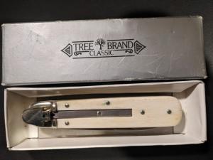 BOKER NIB 712 RARE WHITE BONE 1980'S LEVERLOCK AUTO 