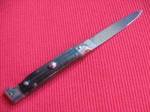 Vintage Italian INDIANA Slant Bolster HORN Switchblade Knife