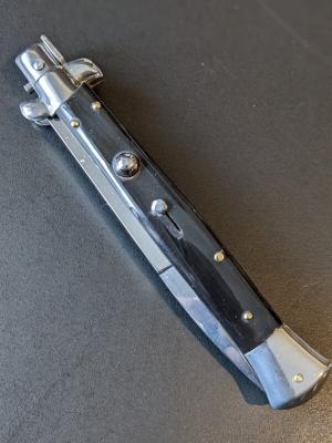 FRANK BELTRAME 28CM 11" BAYONET AUTO IN ALL BLACK BUFFALO HORN...NEW 