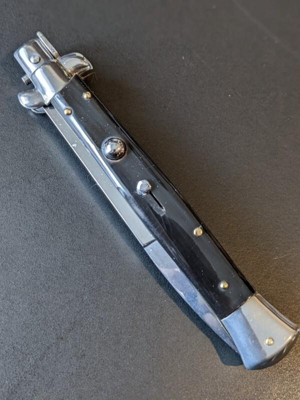 FRANK BELTRAME 28CM 11" BAYONET AUTO IN ALL BLACK BUFFALO HORN...NEW 