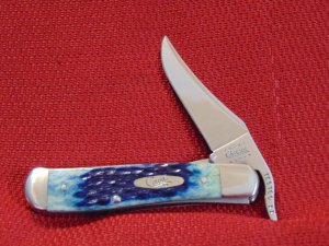  CASE XX USA  61953 L RUSSLOCK RARE TEAL GREEN JIGGED BONE USED ON CASE EMPLOYEE KNIVES 2000