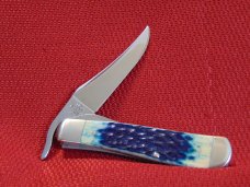 CASE XX USA 61953 L RUSSLOCK RARE TEAL GREEN JIGGED BONE USED ON CASE EMPLOYEE KNIVES 2000 CASE XX USA 61953 L RUSSLOCK RARE TEAL GREEN JIGGED BONE USED ON CASE EMPLOYEE KNIVES 2000