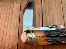 Colt Rail Splitter Amber Carved Stag Bone Discontinued 