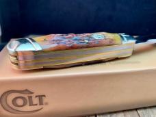 Colt Rail Splitter Amber Carved Stag Bone Discontinued 