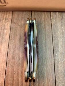 Colt Rail Splitter Amber Carved Stag Bone Discontinued 