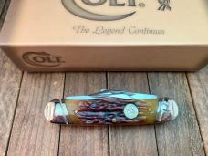 Colt Rail Splitter Amber Carved Stag Bone Discontinued 