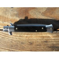 BRAND NEW, UNUSED, FRANK BELTRAME 9" AUTOMATIC SWITCHBLADE STILETTO WITH GENUINE DARK HORN SCALES BRAND NEW, UNUSED, FRANK BELTRAME 9" AUTOMATIC SWITCHBLADE STILETTO WITH GENUINE DARK HORN SCALES