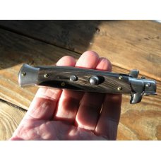 BRAND NEW,  UNUSED, FRANK BELTRAME 9"  AUTOMATIC SWITCHBLADE STILETTO WITH GENUINE DARK  HORN SCALES
