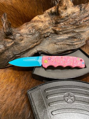 *NEW* Boker Kalashnikov Automat 74, Dessert Warrior, 3.25" Dagger Blade, Pink AUS8, 4.25"