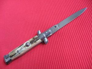 Vintage "INOX" Italian 7" Stag STILETTO Switchblade Knife.