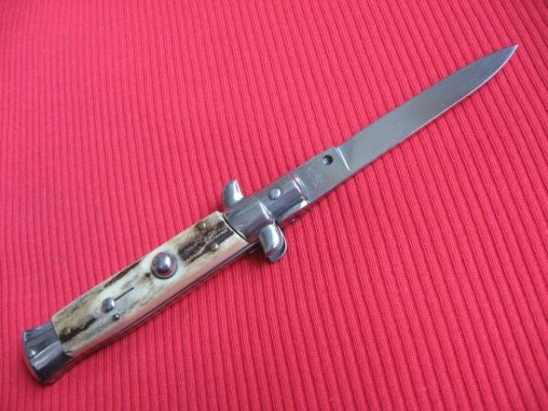 Vintage "INOX" Italian 7" Stag STILETTO Switchblade Knife.