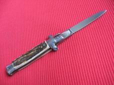 Vintage "INOX" Italian 7" Stag STILETTO Switchblade Knife.