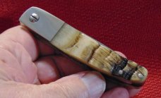 N.L. SMITH , GATLINBURG TN. CUSTOM MADE LINER LOCK RAMS HORN HANDLES , DECEASED 