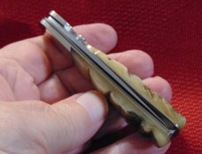 N.L. SMITH , GATLINBURG TN. CUSTOM MADE LINER LOCK RAMS HORN HANDLES , DECEASED 