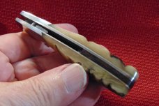 N.L. SMITH , GATLINBURG TN. CUSTOM MADE LINER LOCK RAMS HORN HANDLES , DECEASED 
