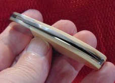 N.L. SMITH , GATLINBURG TN. CUSTOM MADE WHARNCLIFFE SLIP JOINT FOLDER MASTODON HANDLES DECEASED N.L. SMITH , GATLINBURG TN. CUSTOM MADE WHARNCLIFFE SLIP JOINT FOLDER MASTODON HANDLES DECEASED