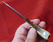 NORTHWOODS KNIVES GLADSTONE , MICH. USA SCRIMSHAWED GAMBLERS PUSH DAGGER CUSTOM LEATHER SHEATH 