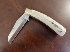 Folding wharncliffe humpback, stag scales, THICK AEB-L stainless blade/spring, NS liners & bolsters