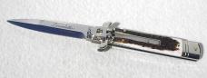 NEW AKC ITALIAN LEVERLETTO 8" GENUINE STAG WITH NEW MODIFIED BAYONET BLADE NICKEL SILVER BOLSTERS 