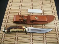 SCHRADE U.S.A. UNCLE HENRY 153UH GOLDEN SPIKE FIXED BLADE HUNTING KNIFE MINT NEW CONDITION W/SHEATH