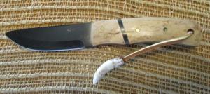 Jay Bigler “late period” fixed-blade knife with leather sheath