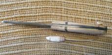 Jay Bigler “late period” fixed-blade knife with leather sheath Jay Bigler “late period” fixed-blade knife with leather sheath