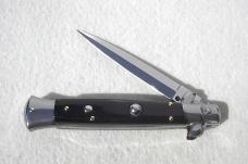 NEW FRANK BELTRAME 9" BLACK ACRYLIC SCALES ITALIAN STILETTO