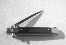 NEW FRANK BELTRAME 9" BLACK ACRYLIC SCALES ITALIAN STILETTO