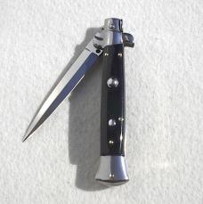 NEW FRANK BELTRAME 9" BLACK ACRYLIC SCALES ITALIAN STILETTO