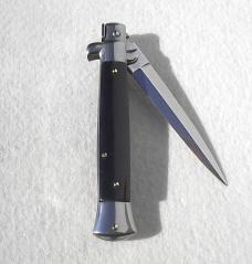 NEW FRANK BELTRAME 9" BLACK ACRYLIC SCALES ITALIAN STILETTO