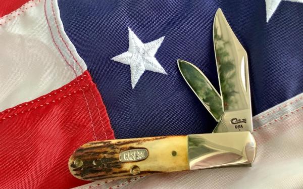 Case XX 1999, 1 Dot Barlow Knife w/ Great Stag Handles -Mdl# 52009 1/2 SSP -M/NM