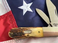 Case XX 1999, 1 Dot Barlow Knife w/ Great Stag Handles -Mdl# 52009 1/2 SSP -M/NM