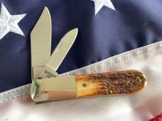 Case XX 1999, 1 Dot Barlow Knife w/ Great Stag Handles -Mdl# 52009 1/2 SSP -M/NM