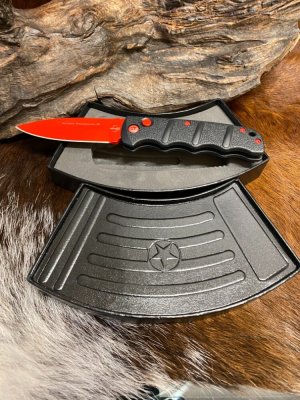 *NEW* Boker Kalashnikov Automat 74, Black Widow, 3.25" Dagger Blade, Red D2 Steel, 4.25" Closed