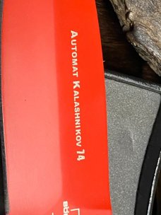 *NEW* Boker Kalashnikov Automat 74, Black Widow, 3.25" Dagger Blade, Red D2 Steel, 4.25" Closed *NEW* Boker Kalashnikov Automat 74, Black Widow, 3.25" Dagger Blade, Red D2 Steel, 4.25" Closed