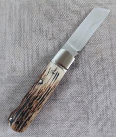 Ishikawa Tailored Knives Stag  Sheepsfoot Barlow Lockback..440C...4" closed..3" blade..Coa and pouch
