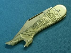 VINTAGE REMINGTON USA NEHI ADVERTISING FANCY FIGURAL LADYLEG FOLDING POCKET KNIFE KNIVES OLD AD