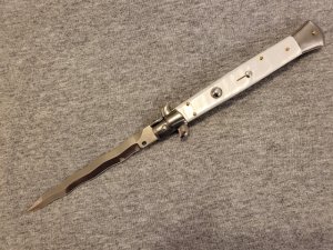 *NEW* 11" Frank Beltrame White Pearlex Italian Stiletto w/ KRISS Blade