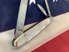 Vintage Bulldog Brand 3 Blade Celebrated Angelo Saxon Knife Whittler w Fiery Mother of Pearl Handles Vintage Bulldog Brand 3 Blade Celebrated Angelo Saxon Knife Whittler w Fiery Mother of Pearl Handles