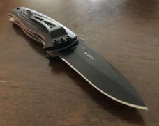Smith & Wesson dual action black baby S.W.A.T. knife - SW2001B- 440 Steel plain edge blade