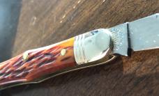 2013 AAPK Club Knife - 3 3/8" Swell Center Whittler - Autumn Gold Jigged Bone- 1095 Steel Blades 2013 AAPK Club Knife - 3 3/8" Swell Center Whittler - Autumn Gold Jigged Bone- 1095 Steel Blades