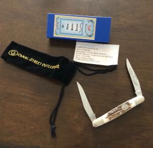 2012 AAPK Club Knife - American Elk Antler - 4" Muskrat - 14-4 CrMo Steel Blades