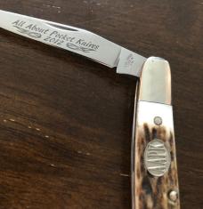 2012 AAPK Club Knife - American Elk Antler - 4" Muskrat - 14-4 CrMo Steel Blades 2012 AAPK Club Knife - American Elk Antler - 4" Muskrat - 14-4 CrMo Steel Blades
